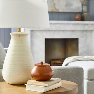 STUDIO MCGEE NEW small ceramic canister with lid -brown